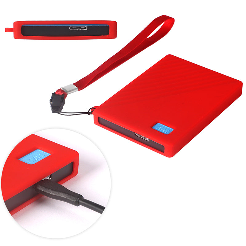 For WD My Passport 1TB/2TB Portable Hard Drive Soft Silicone Cover Protective Sleeve Case - Blue