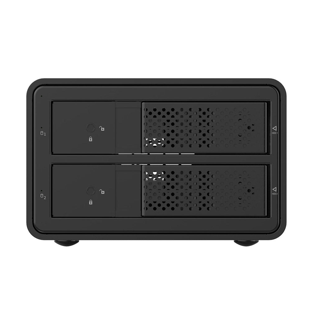 ORICO 9528U3 2-Bay USB 3.0 to SATA 3.5 inch External Hard Drive Enclosure Support 32TB Aluminum Alloy HDD Enclosure for Mac  /  Linux  /  Windows - Black / UK Plug