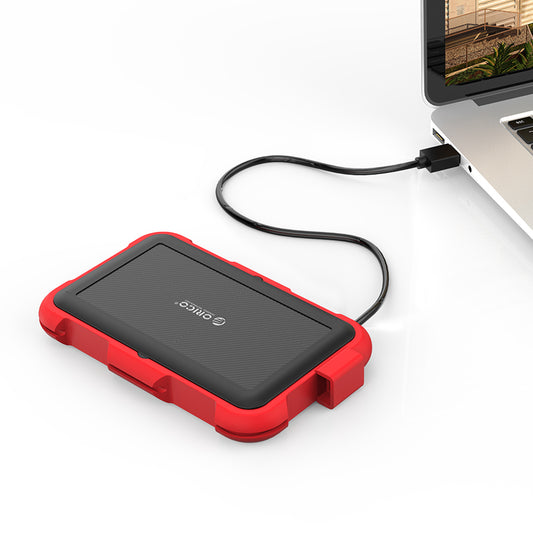 ORICO 2799U3 2.5 inch Triple-Protection HDD Enclosure Solid State Hard Driver Box IP64 Waterproof Silicone Hard Disk Case Support 5Gbps Transmission/Auto Sleep Function
