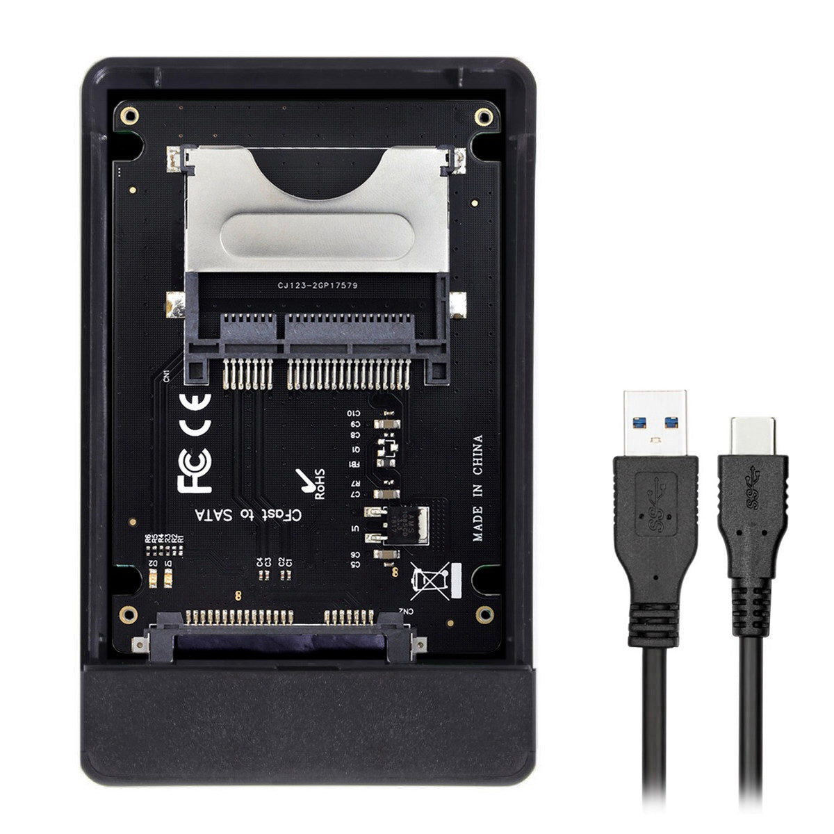 UC-168 CFast to USB-C USB3.0 + SATA Card Adapter 2.5&quot; Case SSD HDD CFast Card Reader External Enclosure for PC Laptop