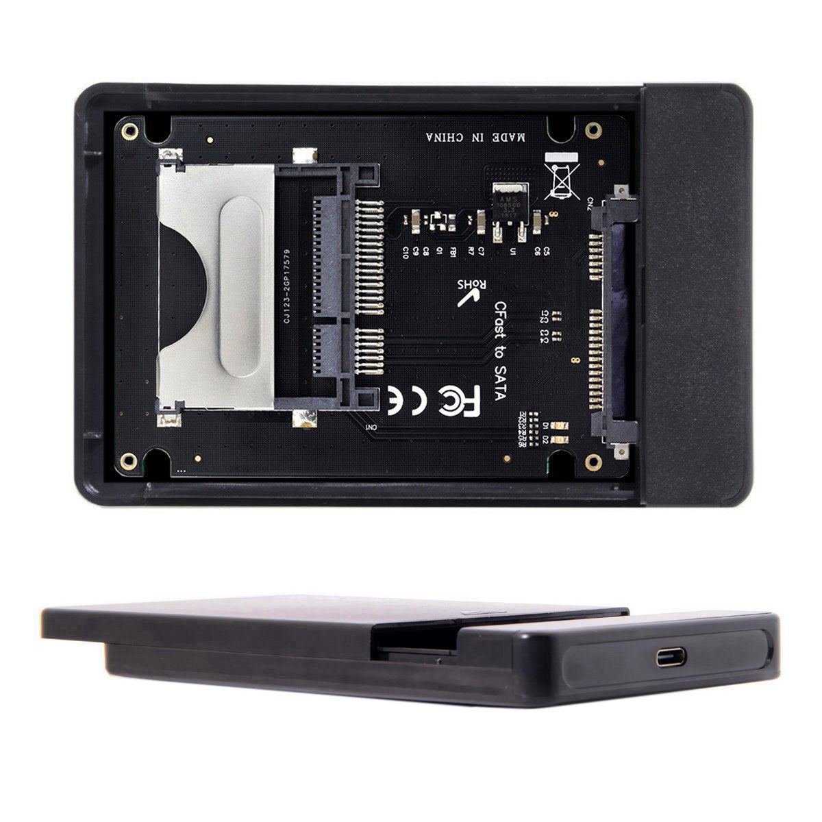 UC-168 CFast to USB-C USB3.0 + SATA Card Adapter 2.5&quot; Case SSD HDD CFast Card Reader External Enclosure for PC Laptop