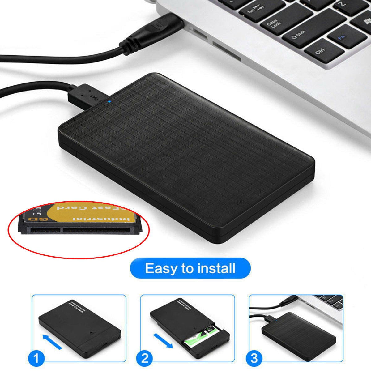 UC-168 CFast to USB-C USB3.0 + SATA Card Adapter 2.5&quot; Case SSD HDD CFast Card Reader External Enclosure for PC Laptop