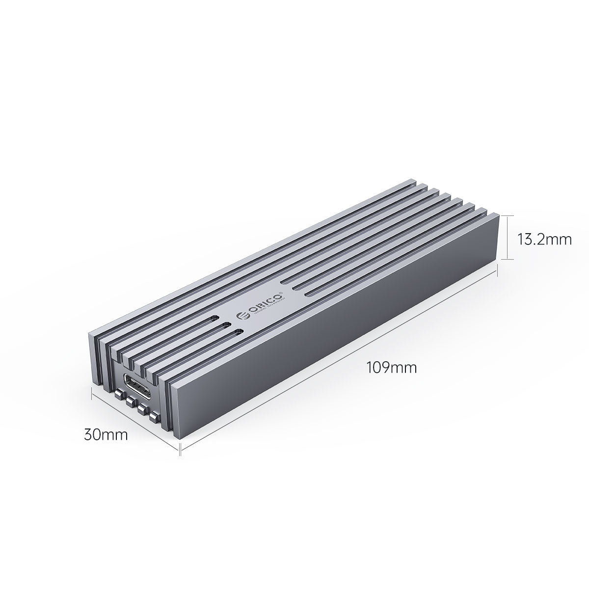 Uniqkart-M232C3-G2 M.2 NVMe SSD Case 10Gbps High Speed External Aluminum Alloy Hard Drive Enclosure Case - Grey
