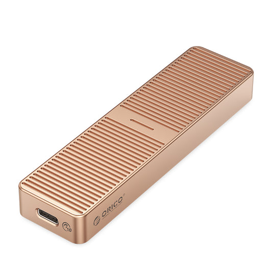 Uniqkart-M222C3-G2 M.2 NVMe SSD Case Aluminum Alloy 10Gbps High Speed Hard Drive Enclosure Case - Gold