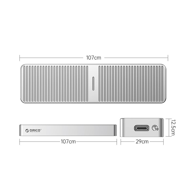 Uniqkart-M231C3 6Gbps M.2 SATA SSD Case Aluminum Alloy Hard Drive Enclosure PC External Hard Disk Case - Silver