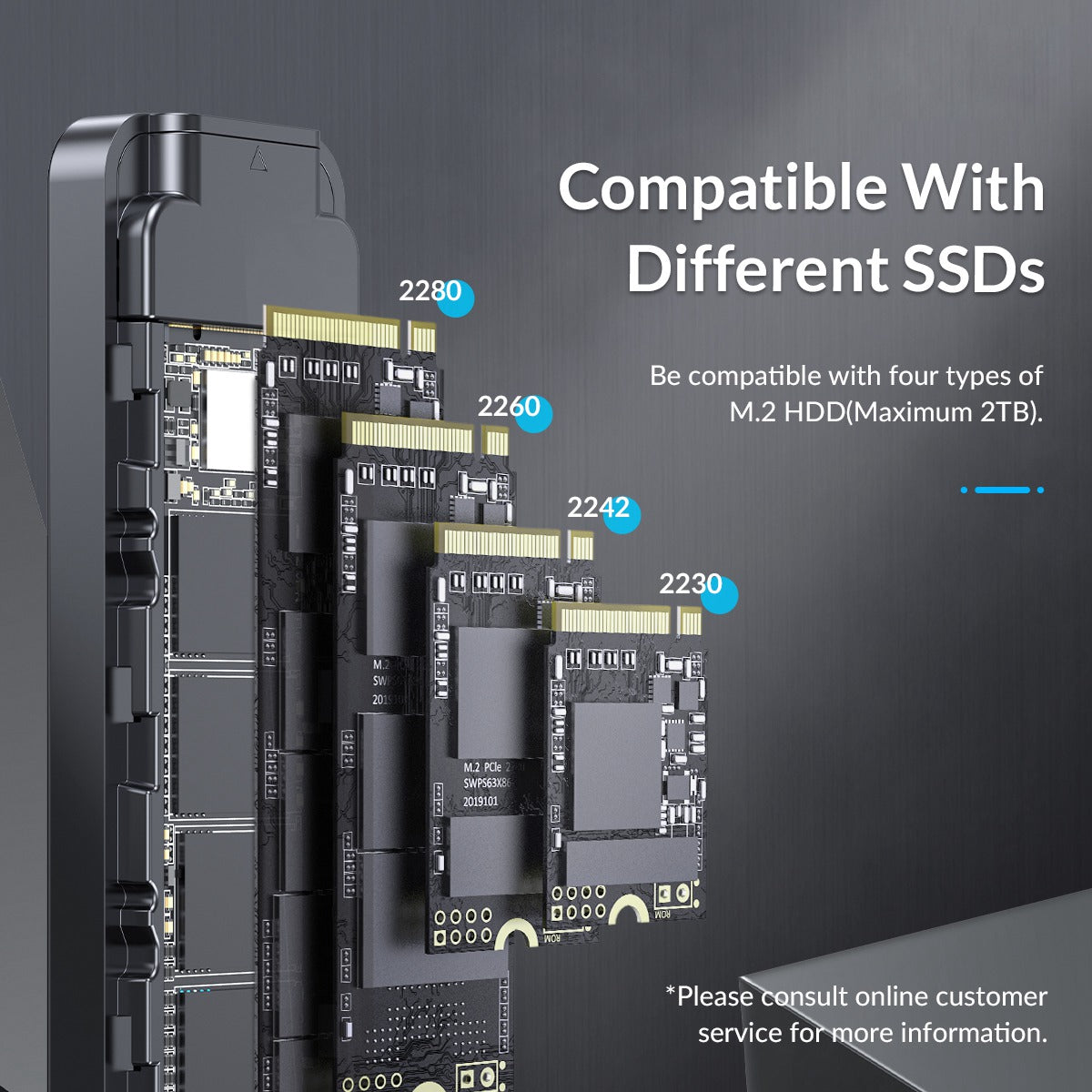 Uniqkart-HM2-G2 M.2 NVMe SSD Case 10Gbps High Speed Hard Drive Enclosure External Hard Disk Case