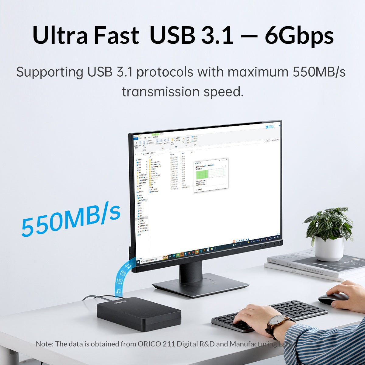 Uniqkart HM35C3 3.5-inch External Hard Disk Enclosure Compatible with 3.5 inch SATA Hard Disk Drive Box Support 6Gbps Fast Transmission (EU Plug)