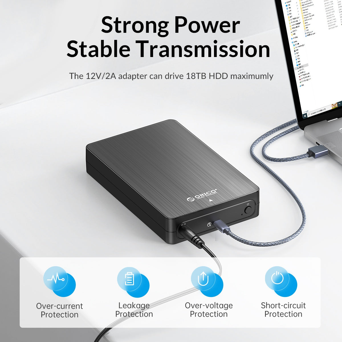 Uniqkart HM35C3 3.5-inch External Hard Disk Enclosure Compatible with 3.5 inch SATA Hard Disk Drive Box Support 6Gbps Fast Transmission (EU Plug)