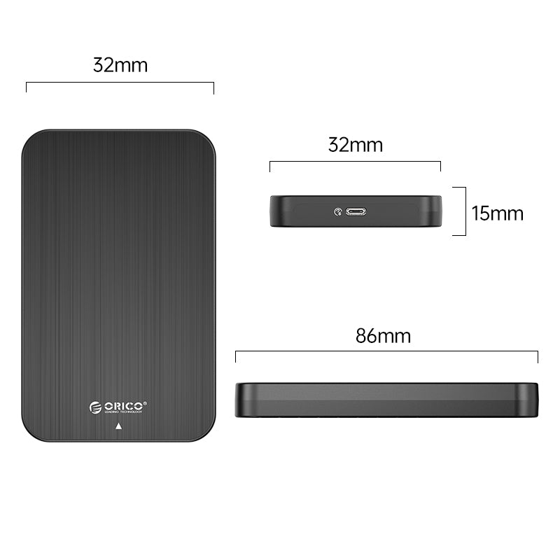 Uniqkart-HM25C3 HDD SSD Case 2.5-inch SATA Hard Drive Enclosure Computer External Hard Disk Box