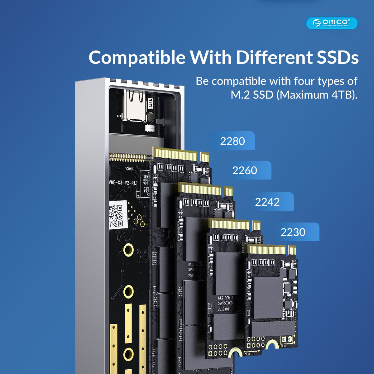Uniqkart-M231C3 6Gbps SSD Case Aluminum Alloy M.2 SATA Hard Drive Enclosure Computer External Hard Disk Case - Gold