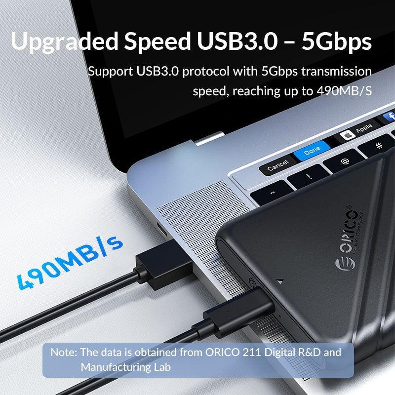 ORICO 25PW1-U3 5Gbps Transmission Micro-B 2.5&quot; External Storage HDD Enclosure SATA HDD SSD Hard Drive Enclosure Support 6TB - Black