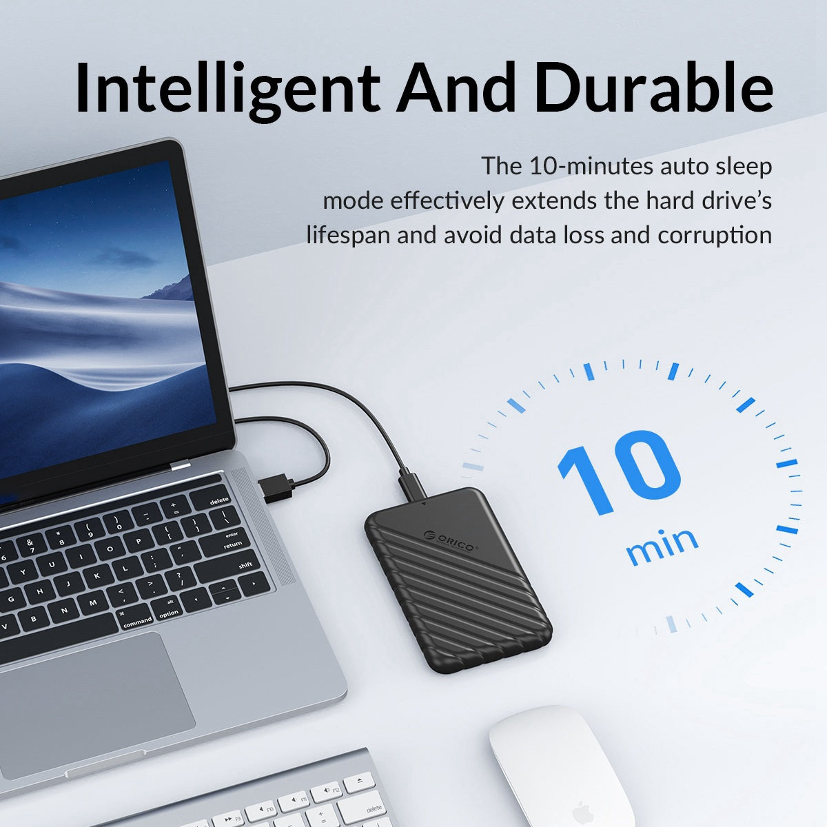 ORICO 25PW1-U3 5Gbps Transmission Micro-B 2.5&quot; External Storage HDD Enclosure SATA HDD SSD Hard Drive Enclosure Support 6TB - Black