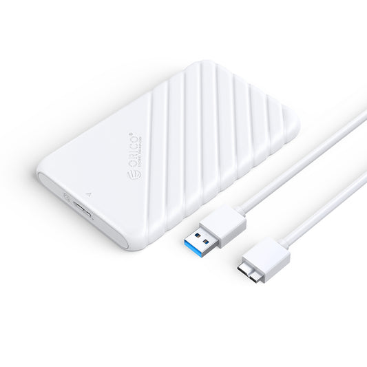 ORICO 25PW1-U3 5Gbps Transmission Micro-B 2.5&quot; External Storage HDD Enclosure SATA HDD SSD Hard Drive Enclosure Support 6TB - White