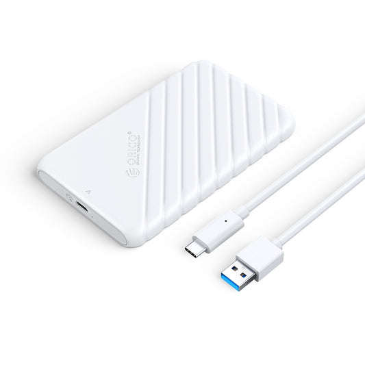 ORICO 25PW1-C3 Type-C 2.5&quot; External Storage HDD Enclosure SATA 6Gbps HDD SSD Hard Drive Enclosure Support 6TB for PS4 / PC / Laptop / Router / TV - White