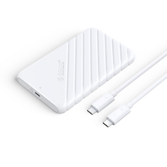 ORICO 25PW1C-C3 2.5&quot; External Storage HDD Enclosure SATA 6Gbps High Speed HDD SSD Hard Drive Enclosure Support 6TB with Type-C to Type-C Cable - White