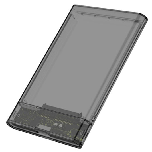 2.5inch External Hard Drive Enclosure USB 3.0 to SATA HDD Hard Disk Case for Mac OS and Windows, Supporting Max 6TB - Transparent Black
