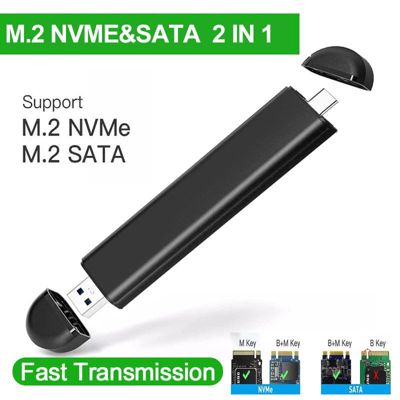 M.2 SSD Nvme NGFF Dual-protocol HDD Enclosure SATA External M.2 to USB / Type-C Interface SSD Case