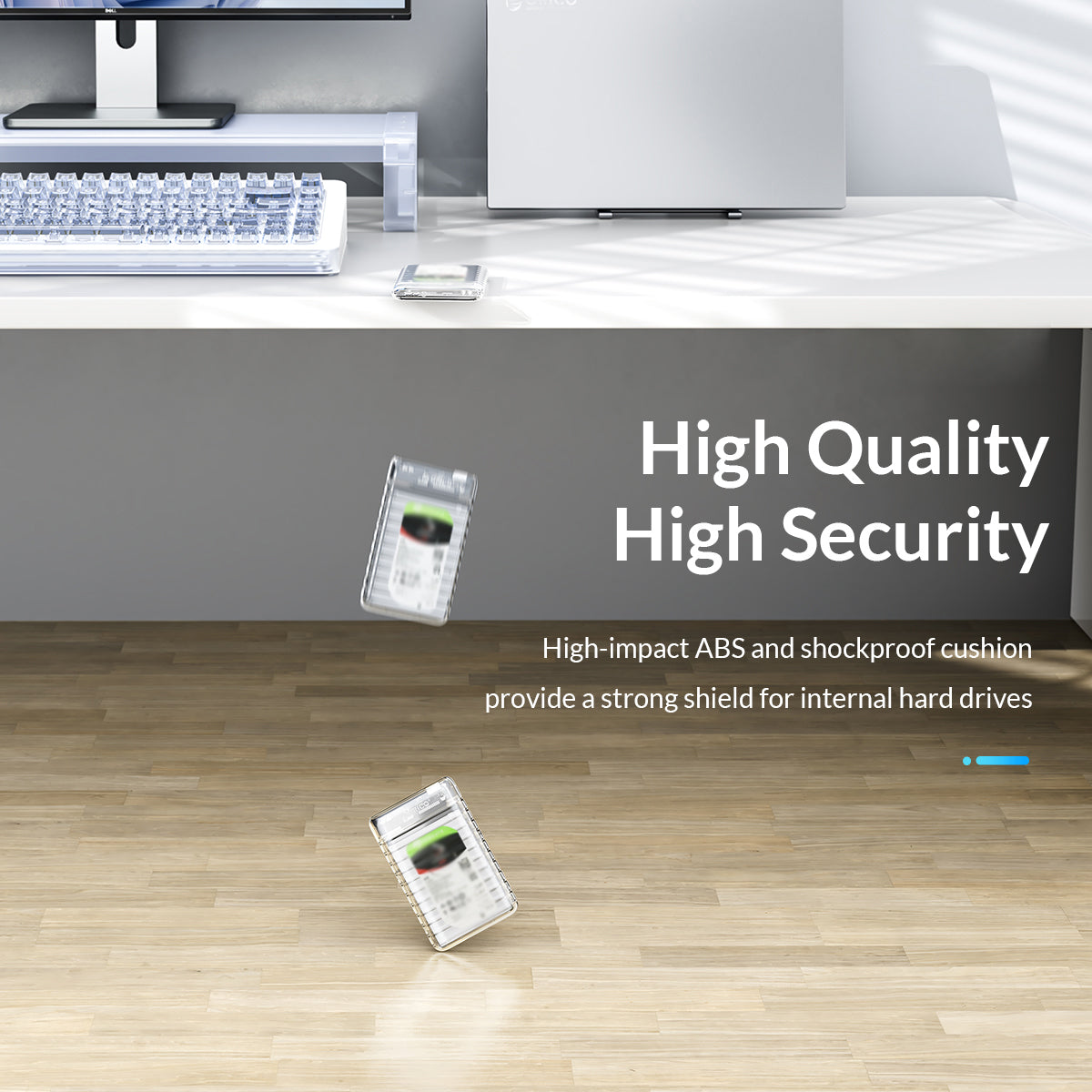 ORICO-2139C3 2.5&quot; USB3.0 External Storage HDD Enclosure Transparent 6Gbps High Speed HDD SSD Hard Drive Enclosure