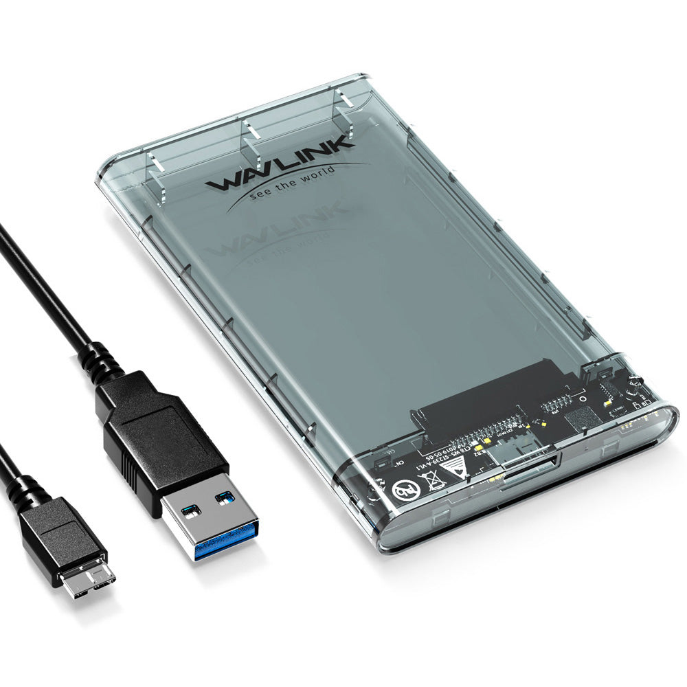 Uniqkart ST239 2.5-inch USB3.0 Mobile Hard Disk Case Transparent SATA External Solid-state SSD Hard Disk Enclosure