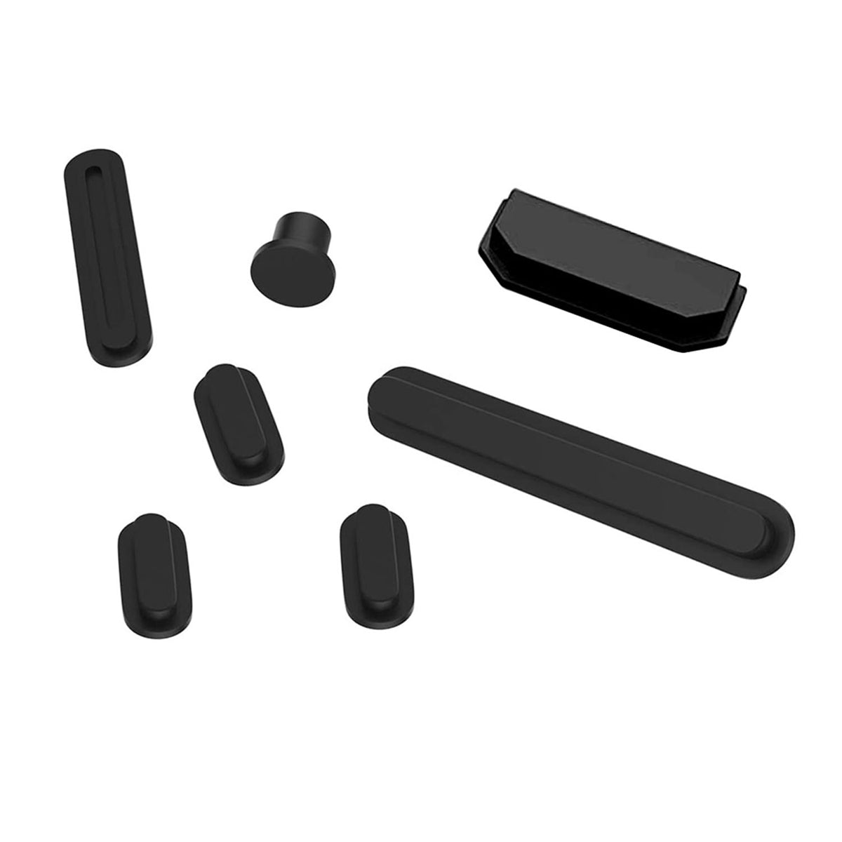 Soft Silicone Dust Plug Cap Cover Set for MacBook Air 15 inch (2023) A2941 / 13 inch (2022) A268 / Pro 14-inch (2021) A2442  / 16 inch (2021) A2485 - Black
