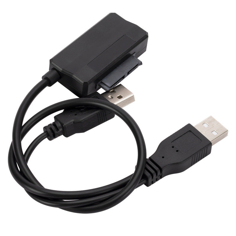 External USB Optical Drive Data Cable USB to SATA 6+7Pin Slimline CD Driver Cable with Power Supply USB2.0 Optical Disc Drive Cable