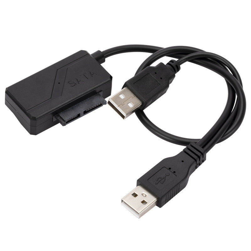 External USB Optical Drive Data Cable USB to SATA 6+7Pin Slimline CD Driver Cable with Power Supply USB2.0 Optical Disc Drive Cable