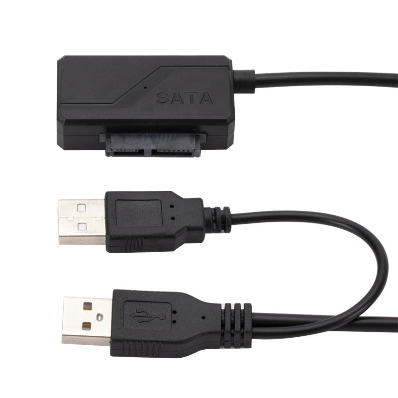 External USB Optical Drive Data Cable USB to SATA 6+7Pin Slimline CD Driver Cable with Power Supply USB2.0 Optical Disc Drive Cable