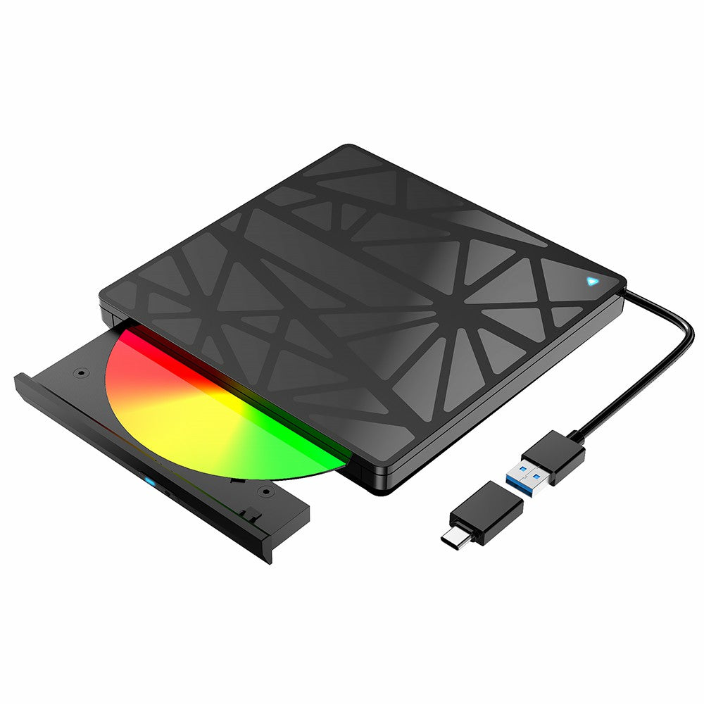 External DVD Drive for Laptop, USB3.0 Burner Optical Disk Drive, Portable CD / DVD Writer Reader for Windows 98 / ME / Mac OS8.6