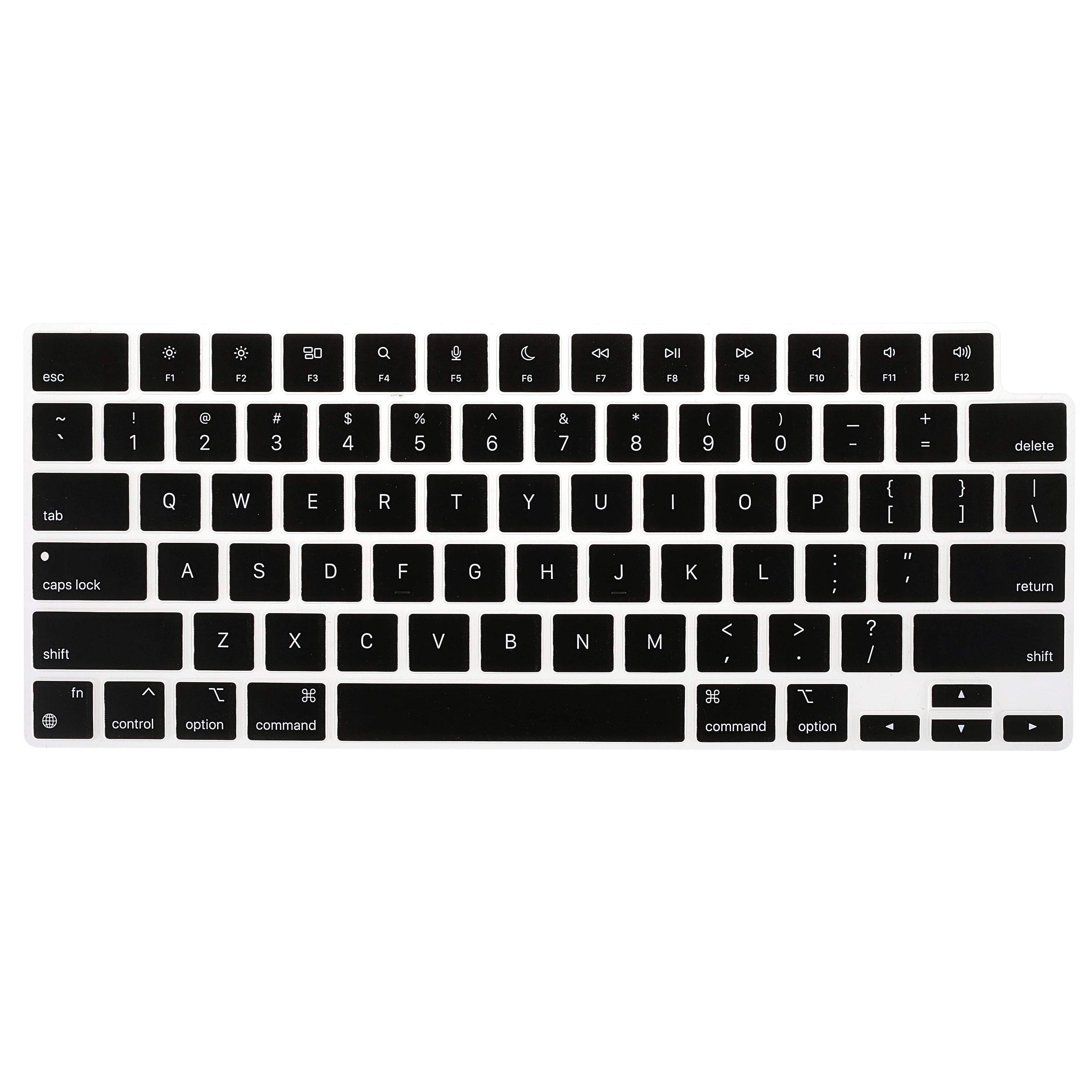 Black Silk Printing Design Keyboard Cover Soft TPU Keyboard Protection Film Case for EU Version MacBook Pro 14.2inch (A2442) / Pro 16.2inch (A2485)