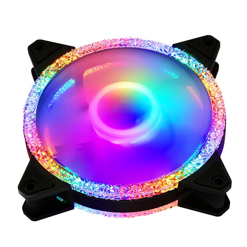 RGB Color 12cm Computer Case Cooling Fan High Performance Cooling PC Fan 4-Pin Fan for Computer Laptop TV Receiver