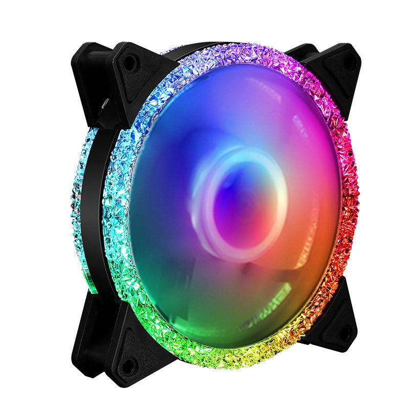 12cm RGB PC Case Fan Ultra Quiet Long Life Gaming PC Cooling Fan 3+4-Pin Adjustable Color LED Fan for Radiator CPU Cooler Computer Case
