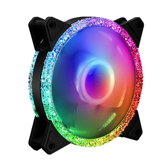 12cm RGB PC Case Fan Ultra Quiet Long Life Gaming PC Cooling Fan 3+4-Pin Adjustable Color LED Fan for Radiator CPU Cooler Computer Case