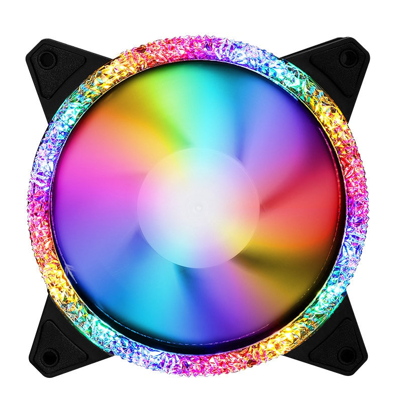 12cm RGB PC Case Fan Ultra Quiet Long Life Gaming PC Cooling Fan 3+4-Pin Adjustable Color LED Fan for Radiator CPU Cooler Computer Case
