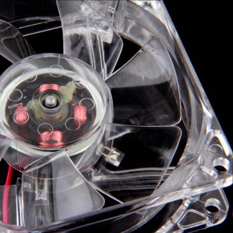 80mm Crystal Clear Cooling Fan 4Pin Computer Fan with Color Lighting for 4Pin CPU, Water-Cooling Radiator Low Noise Fan - Transparent Colorful Light
