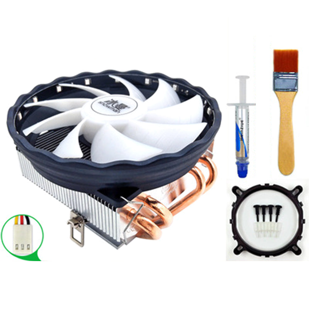 SNOWMAN 4 Copper Pipe CPU Radiator Down-Blow Down-Press CPU Cooling Fan M400 Support 3-Pin Fixed Speed (without Light)