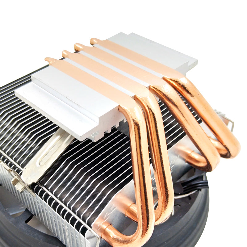 SNOWMAN 4 Copper Pipe CPU Radiator Down-Blow Down-Press CPU Cooling Fan M400 Support 3-Pin Fixed Speed (without Light)