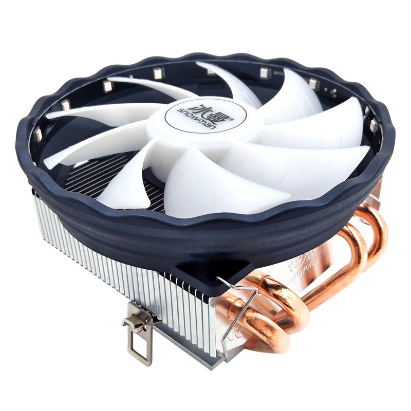 SNOWMAN 4 Copper Pipe CPU Radiator Down-Blow Down-Press CPU Cooling Fan M400 Support 3-Pin Fixed Speed (without Light)