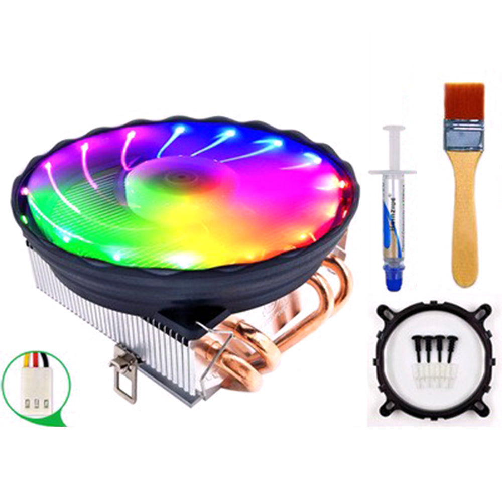 SNOWMAN 4 Copper Pipe Down-Blow Down-Press CPU Radiator 3-Pin Fixed Speed CPU Cooling Fan M400 with Colorful Light