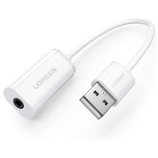 Uniqkart 30712 USB External Sound Card Audio Adapter with 3.5mm AUX Jack Stereo Converter for Headphone/Mac/PS5/PC/Laptop/Windows/Linux