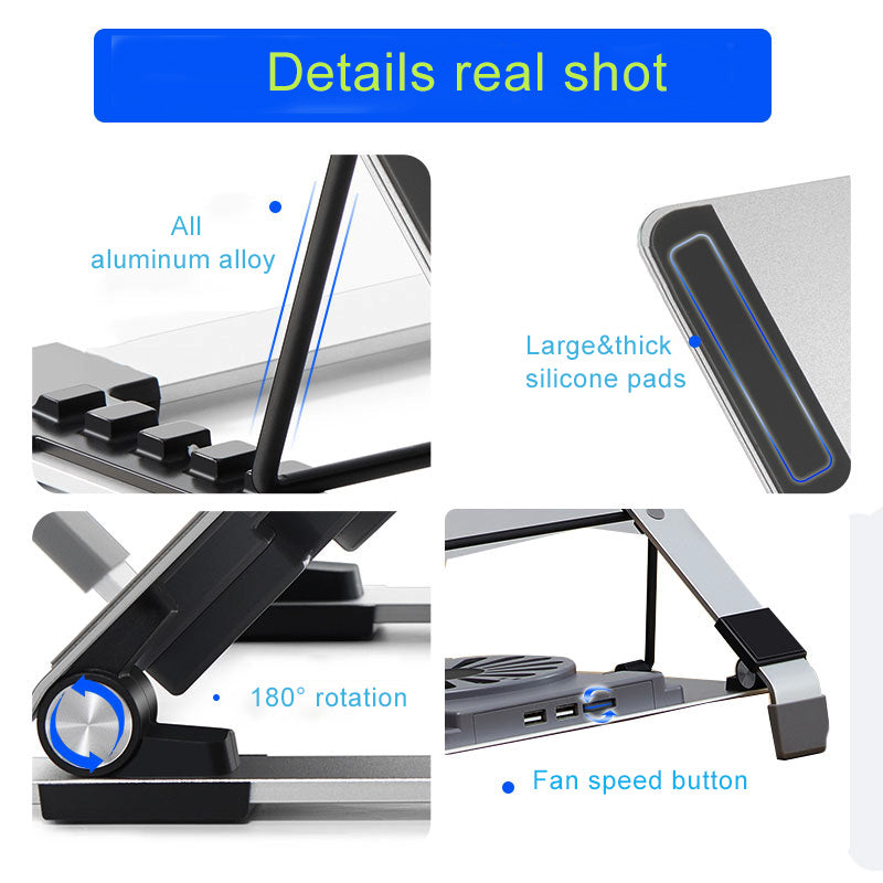 P3 Notebook Computer Cooling Pad Laptop Cooler Cooling Fan Desktop Laptop Riser Stand Holder - Silver