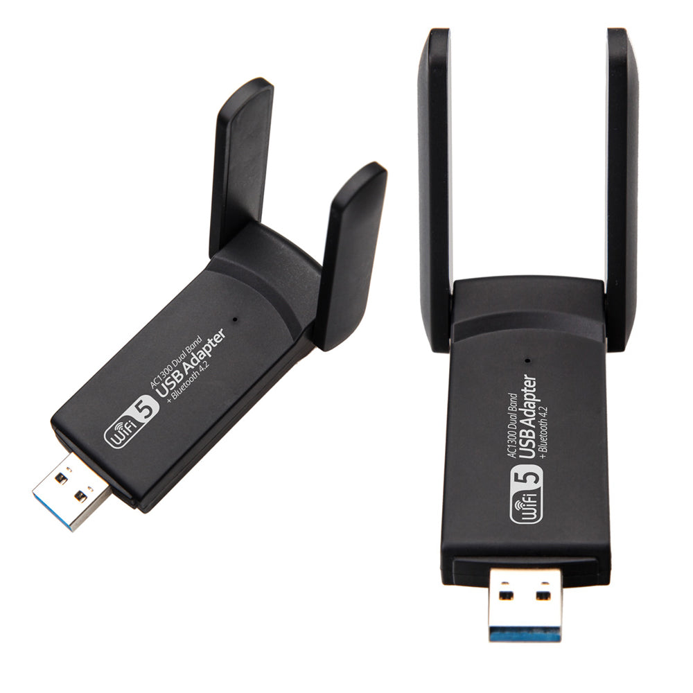 1300Mbps 5.8G/2.4G Dual Band Wireless WiFi Adapter Bluetooth 4.2 USB Network LAN Card