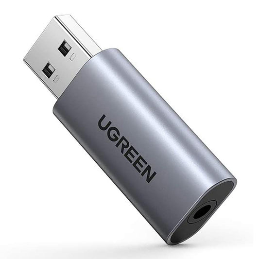 UGREEN 60864 USB to Audio USB External Sound Card 3.5mm Audio Adapter 2 in 1 USB to 3.5mm TRRS Headphone Converter Microphone Stereo Card Compatible with PS5 PC Windows Mac Linux Laptop