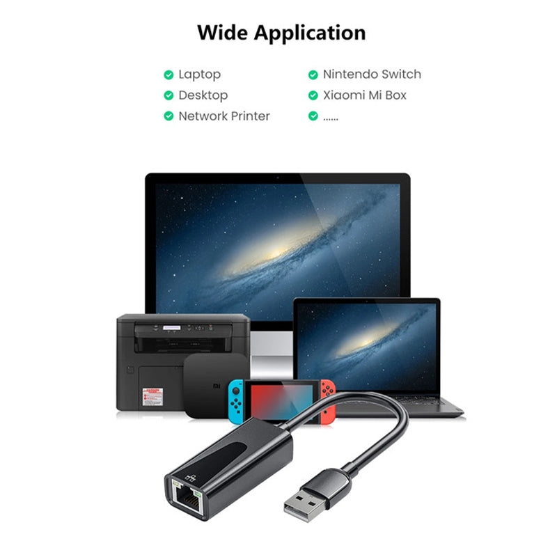 SAGE-08 Type-C to RJ45 LAN Adapter Portable Mini 100M/1000M Gigabit LAN NetCard Converter Compatible with Nintendo Switch, Xiaomi Mi Box Support Mac OS, Linux, Chrome OS