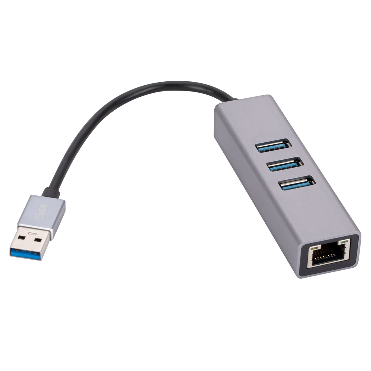 USB-A to RJ45 Ethernet+3xUSB 3.0 Ports Adapter USB 3.0 to 10 / 100 / 1000Mbps Network LAN Cable Converter