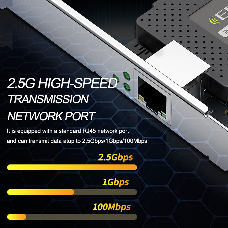 Edup EP-9635C PCI-E Express Network Adapter RJ45 Port 2.5Gbps / 1Gbps / 100Mbps Ethernet Network Card