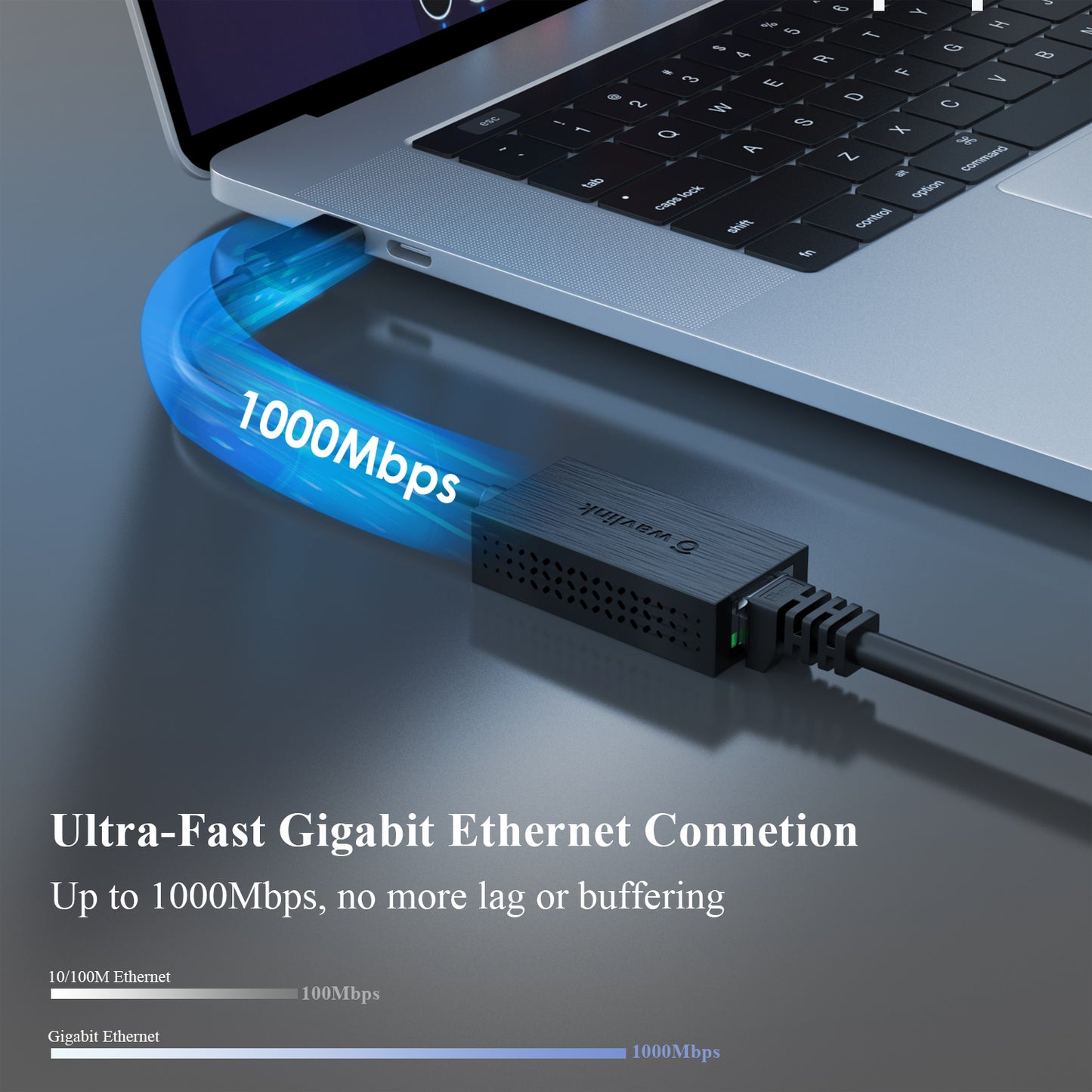 Uniqkart NWU327GC Type-C to RJ45 Gigabit Ethernet Adapter LAN Network Cable Converter