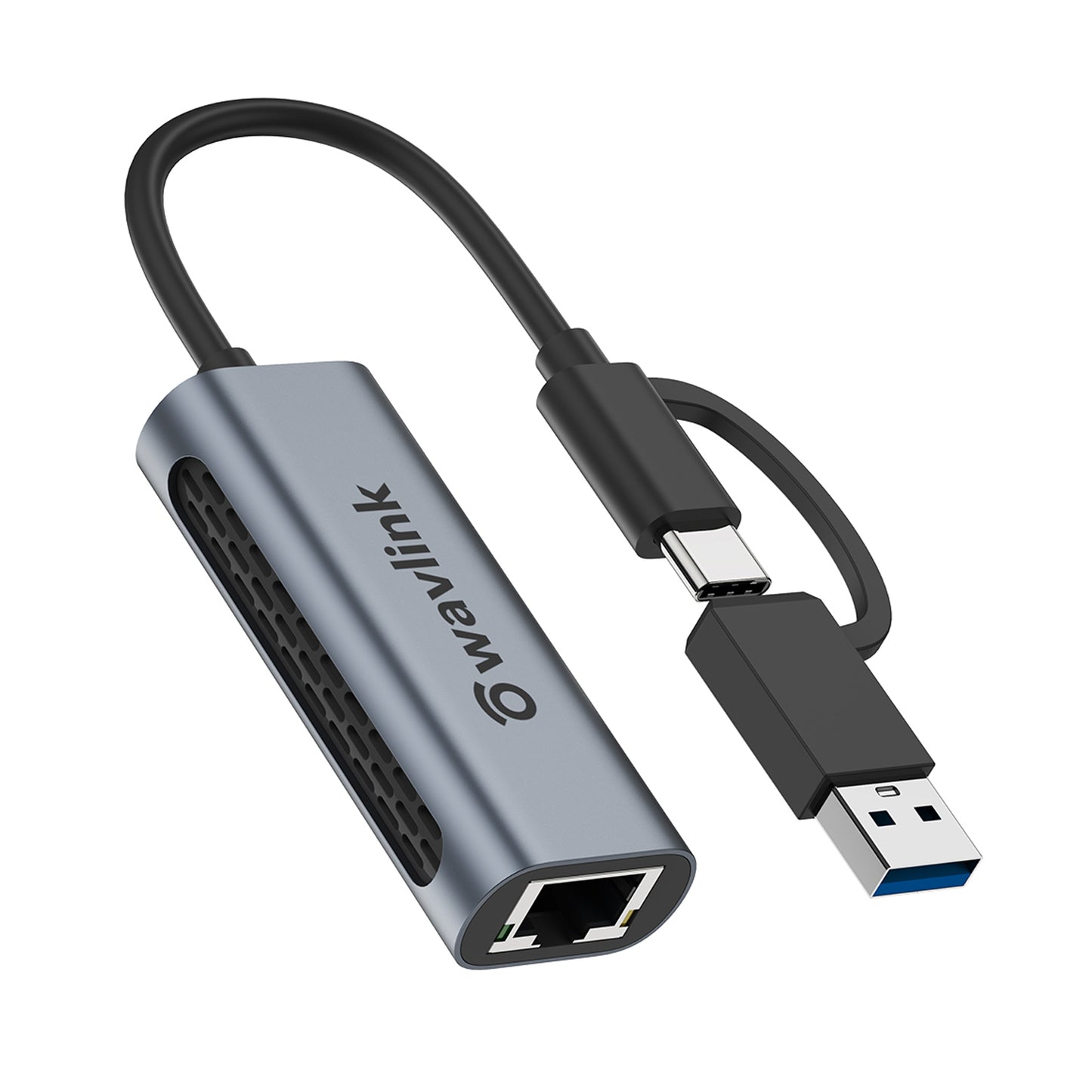 Uniqkart NWU330GCA 2.5G USB-C to RJ-45 Ethernet Adapter 2-in-1 Network Converter