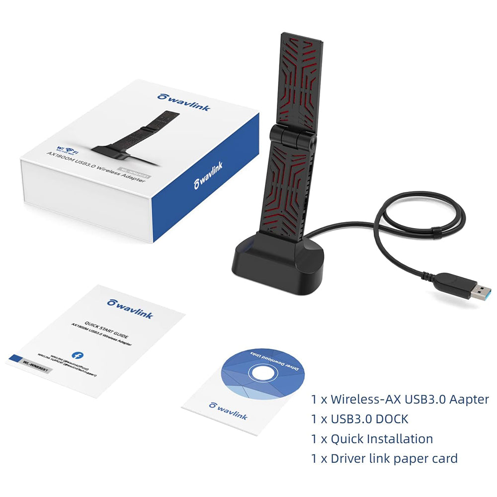 Uniqkart WN690X1 AX1800 Faster WiFi 6 Wireless-AX USB3.0 Adapter Dual Band Network Adapter for PC Computer