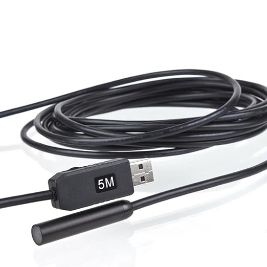 Generic 1Set Mini USB Waterproof 5m Endoscope Borescope Snake Inspection Camera with 4 white LED light Stock Offer USB Borescope Camera