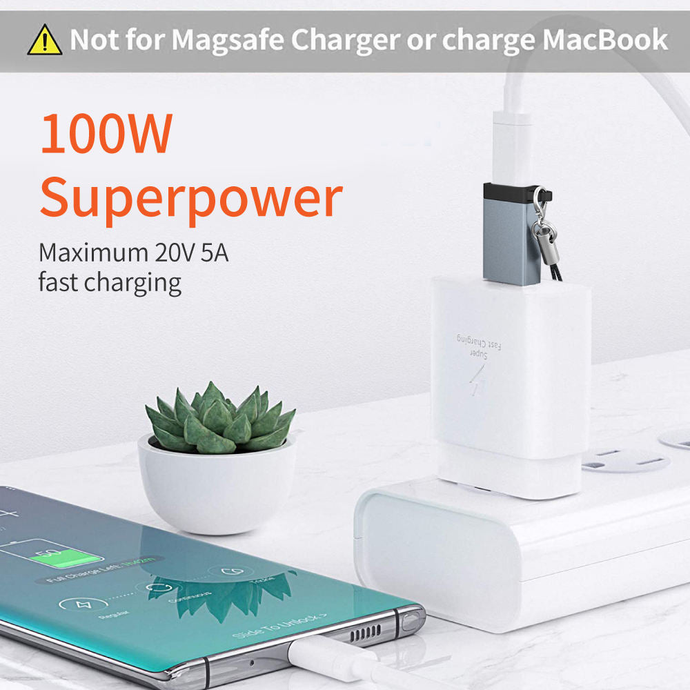 USB Male to Type-C Female Convertor Dual-Sided 10Gbps Data Transmission and Charging Function Adapter - Grey